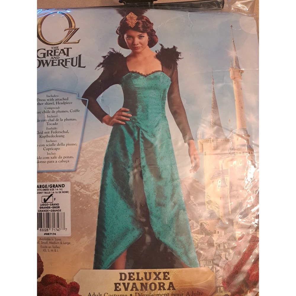 Disney Oz The Great and Powerful Deluxe Evanora Costume Large 14-16 Teal 887174